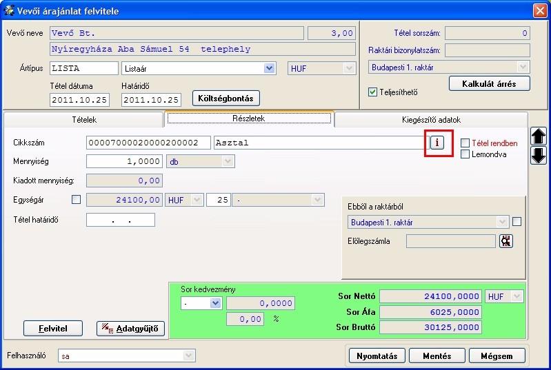 Raktárak közötti mozgatásnál lehetőségünk van arra, hogy az átmozgatott cikkeket automatikusan megérkeztesse a program.