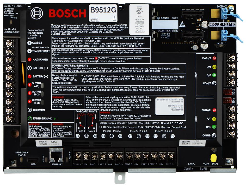 Behatolásjelző riasztórendszerek B9512G központok B9512G központok www.boschsecurity.com A B9512G központ és a B8512G központ a Bosch által gyártott legújabb kereskedelmi központok.