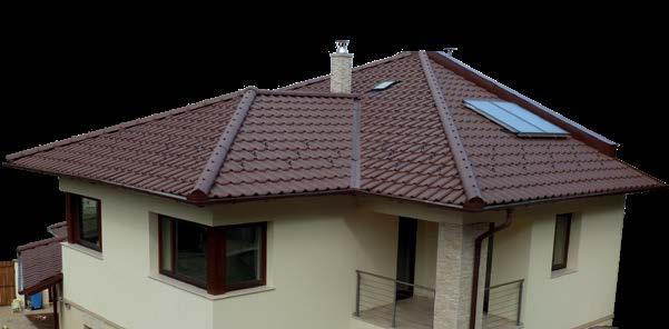 14 I 15 BALANCE - látványos megoldások, akár kis hajlásszögű tetőknél is A Balance tetőcserép kiemelkedően nagy méretéből adódó (8,4 db/m2) anyagigényével gazdaságos tetőkialakítást