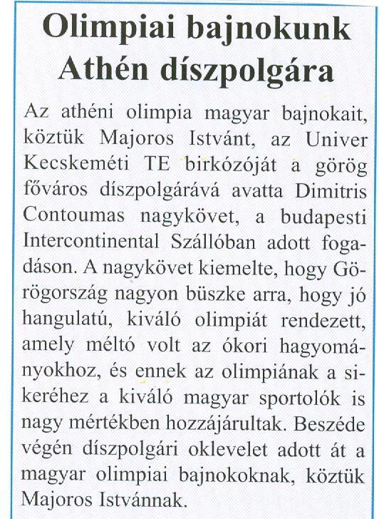 Majoros István az aranyéremmel az egyetlen,