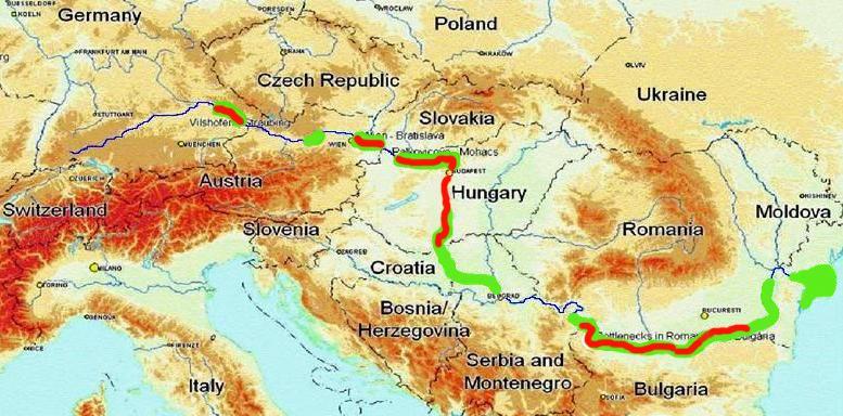 Természeti értékekkel rendelkező folyószakasz Hajóútfejlesztésre kiemelt folyószakasz,