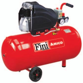 Electro-mechanical pressure switch, pressure reducer with double manometer and universal quick coupler. Rubber wheels facilitate transportation. Shockproof handle and 1.8 metre power cable.