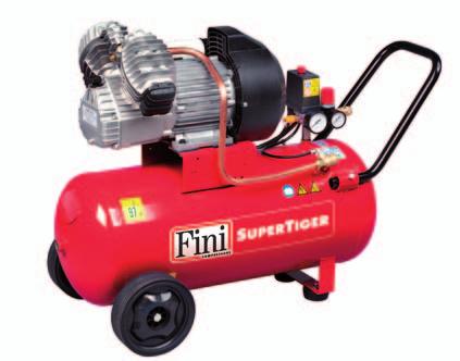 Tiger - SuperTiger 24 50 l - 2,2 kw A nagy kerekek, a két ponton rögzített elülső fogantyú és a két láb segíti a mozgatást és a működés közbeni stabilitást.