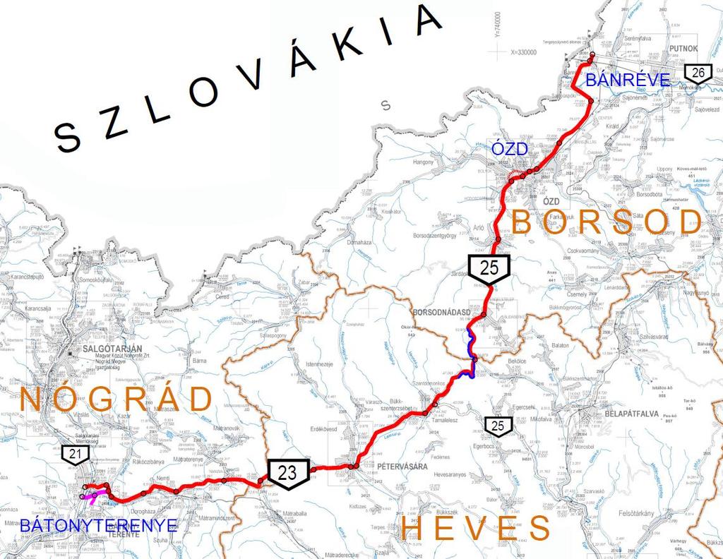 A Nógrád megyei szakasz esetében a Nógrád Megyei Kormányhivatal Salgótarjáni Járási Hivatala, Környezetvédelmi és Természetvédelmi Főosztálya adta ki a környezetvédelmi engedélyt: Nógrád Megyei