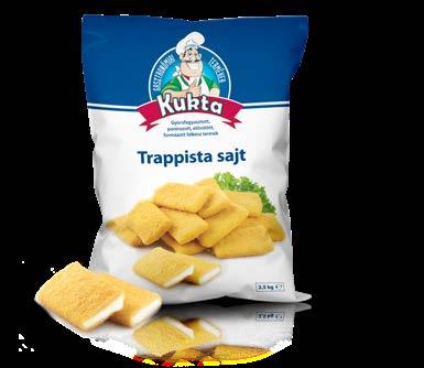 darabolt 2,5 kg 10 kg 5% KUKTA BÜFÉS TERMÉKEK (fagyasztott) Készresütött húspogácsa marhahúsból 65 g(115 mm) 1,56 kg 6,24 kg Készresütött húspogácsa sertéshúsból 65 g(115 mm) 1,56 kg 6,24 kg