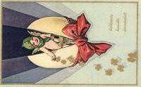 / N ew Year, pigs with girl