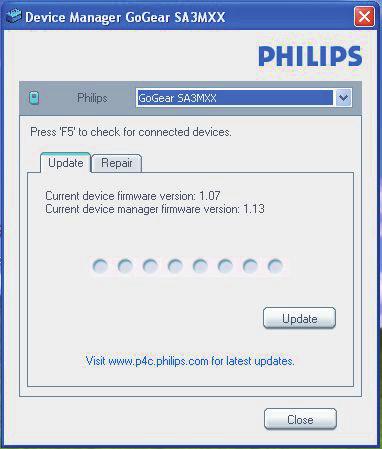 7 Firmware frissítése a Philips Device Manager segítségével Philips Device Manager telepítése Megjegyzés A használati feltételek elfogadása szükséges a telepítéshez.