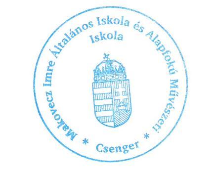 Jogszabályban meghatározott alapfeladatai: - általános iskolai nevelés-oktatás - gyógypedagógiai oktatás - alapfokú művészetoktatás Az intézmény bélyegzőjének felirata, lenyomata: Az intézményi