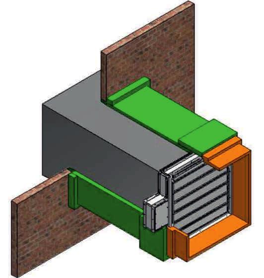 tűzálló tömítéssel - Promastop-P 2x mm vastagság és 00 kg/m testsűrűség - Conlit Ductrock EI.