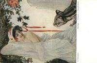 Girl; Italian art p ostcard,