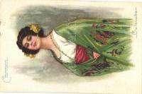Art Nouveau litho postcard /