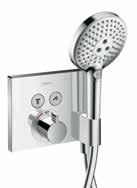 -000 ShowerSelect S Highflow termosztát # 15741, -000 ShowerSelect S Highflow termosztát 1 fogyasztóhoz (lent) és egy kiegészítő fogyasztóhoz (fent) # 15742, -000 ShowerSelect S Csaptelep színkészlet