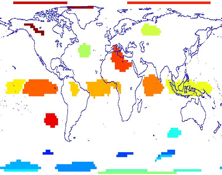 latitude latitude Idősorok klasztereinek keresése tér-időbeli adatokban 90 60 26 SLP Clusters via Shared Nearest Neighbor