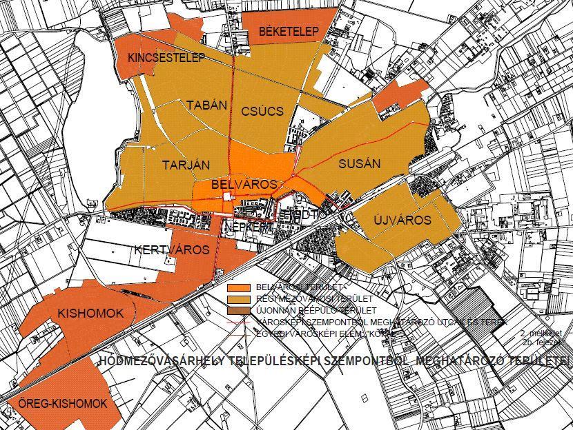 2b. fejezet: Központi belterület 3. fejezet Közterület-alakítás szempontjából együtt kezelendő közterületek: Kossuth tér és a betorkolló utcák/utak min. 50 m hosszúságú szakaszai, dr.