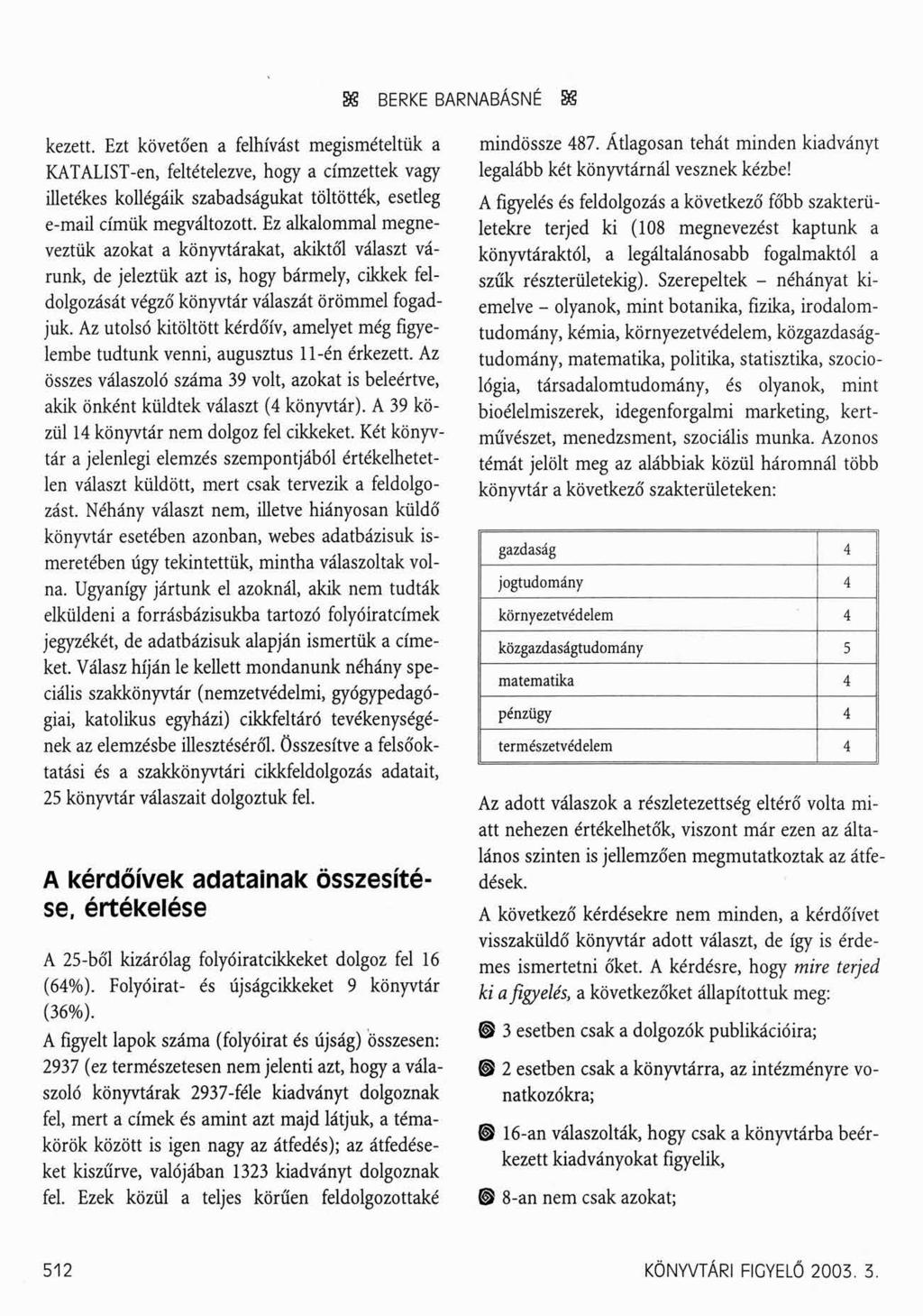 SS BERKE BARNABÁSNÉ SS kezeit. Ezt követően a felhívást megismételtük a KATALIST-en, feltételezve, hogy a címzettek vagy illetékes kollégáik szabadságukat töltötték, esetleg e-mail címük megváltozott.