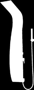 vízszabályzó gomb kézitus tartó eleme a falra rögzíthető Anastazia 4 Méret: 1500x200 mm Fehér színű alumíniumtest 2 db masszázsfúvóka (12 cm) masszírozó fej (12 cm) 1 db kör alakú beépített esőztető