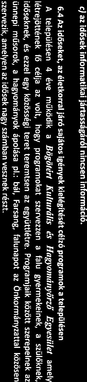 c) az idősek informatikai jártasságáról nincsen információ. 6.
