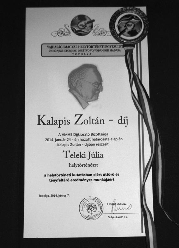 KALAPIS ZOLTÁN-DÍJ, AMIT