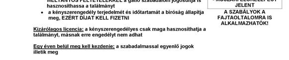 SZABADALOM HATÁLYA NEM TERJED KI - Kényszerengedély megadása hasznosítás elmulasztása miatt szabadalmak függősége