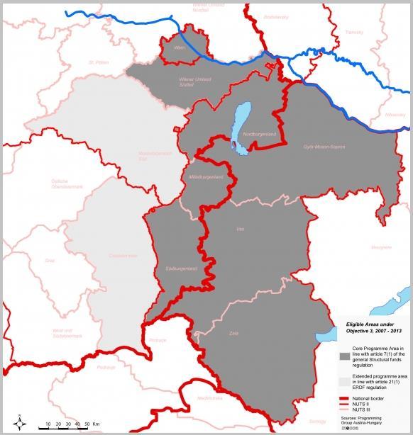 INTERREG V-A Ausztria-Magyarország Együttműködési Program Projektek támogatására allokált uniós forrás: 74,1 millió euró ERFA Folyamatos pályázás: a program keretében folyamatosan lehetőség van a