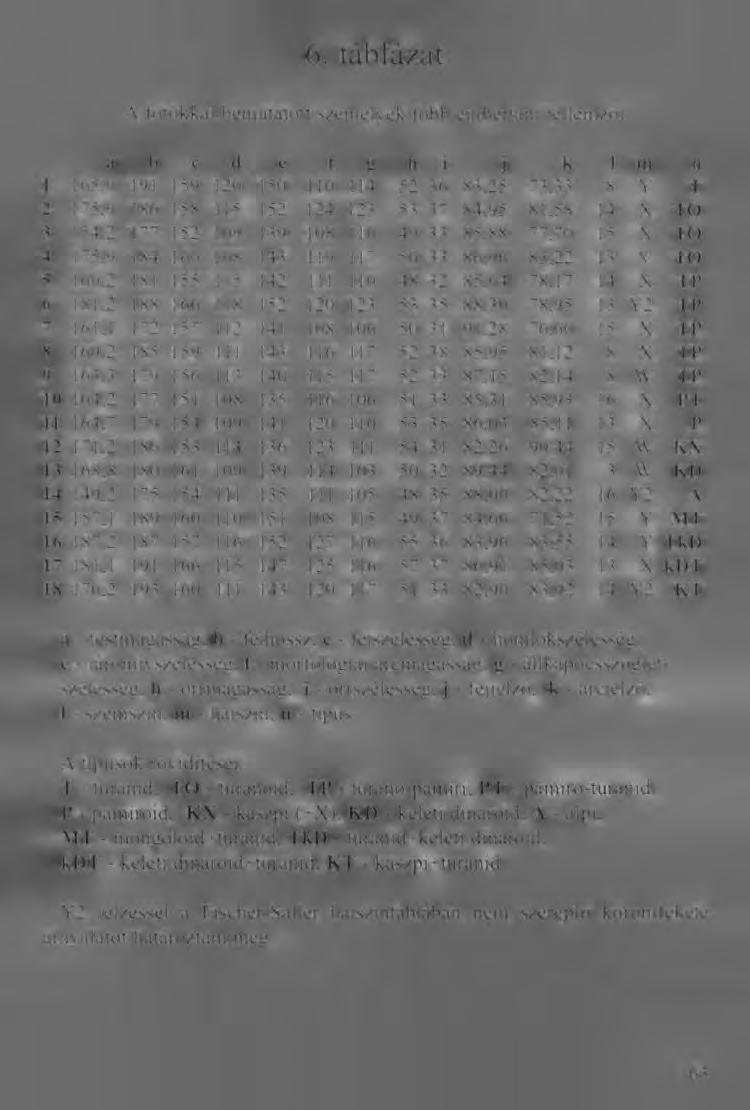 6. táblázat A fotókkal bemutatott személyek főbb embertani jellemzői a b c d e f g h i i k 1 m n 1 165,9 191 159 120 150 110 114 52 36 83,25 73,33 8 Y T 2 175,9 186 158 115 152 124 123 53 37 84,95