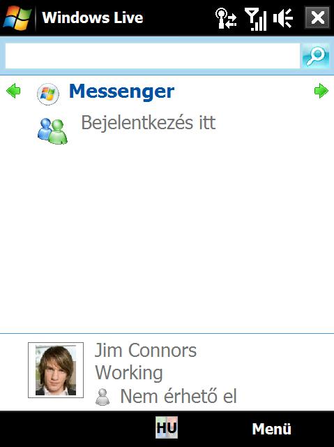 166 Internet A Windows Live felület A Windows Live fő képernyőjén látni fog egy kereső sávot, navigációs gombokat és egy területet, ahol megtekintheti és testre szabhatja profilját.