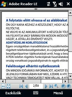78 TouchFLO 3.3 Ujjmozdulatok Ujmozdulatokkal görgethet, nagyíthat és pásztázhat az érintőképernyőn.