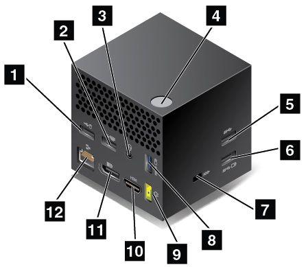 Oldalnézet 1 2 USB 2.0-csatlakozók: Az USB 2.0 szabvánnyal kompatibilis eszközök, pl. USB-billentyűzet vagy USB-egér csatlakoztatására szolgál.