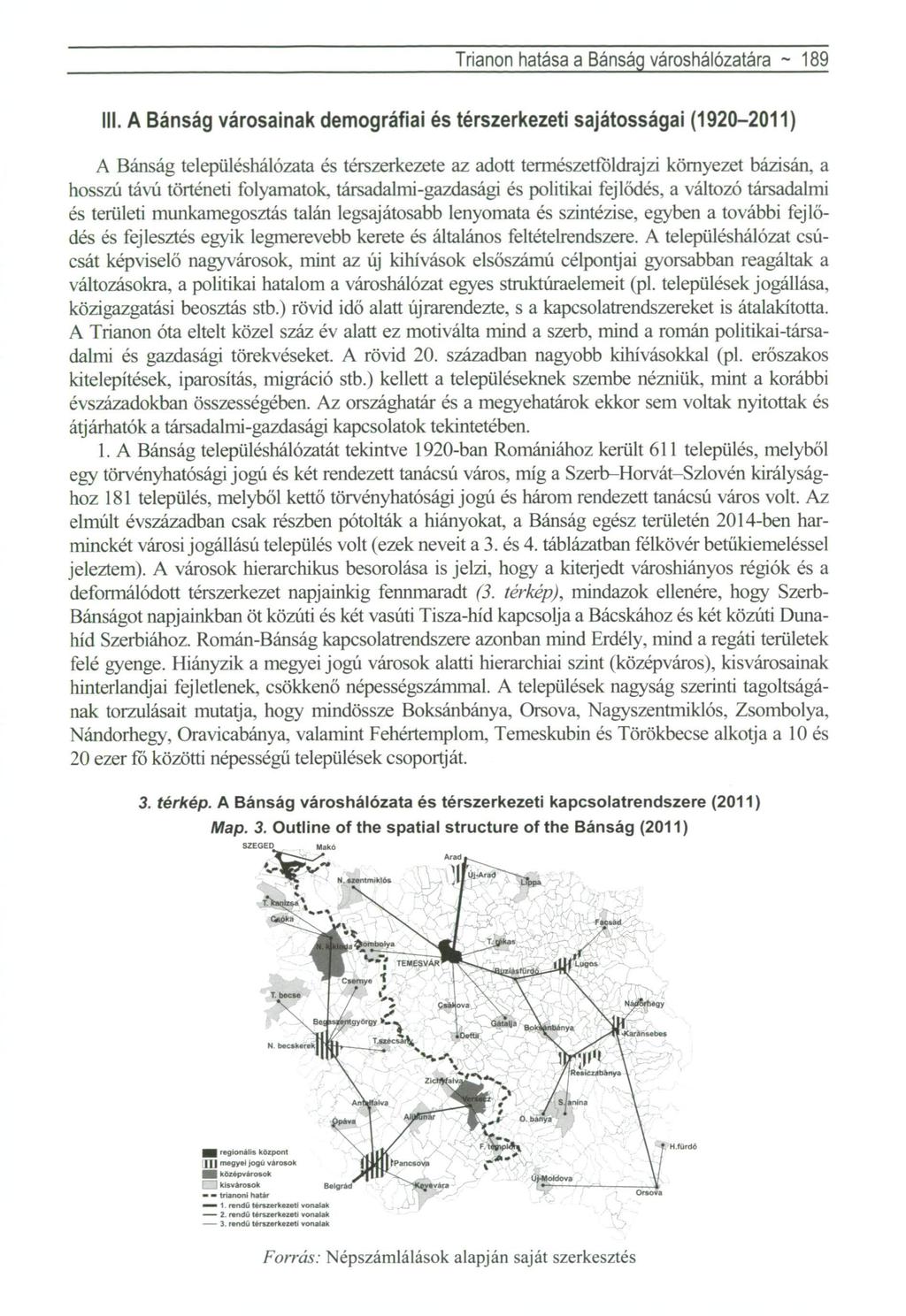 Trianon hatása a Bánság városhálózatára ~ 189 ill.