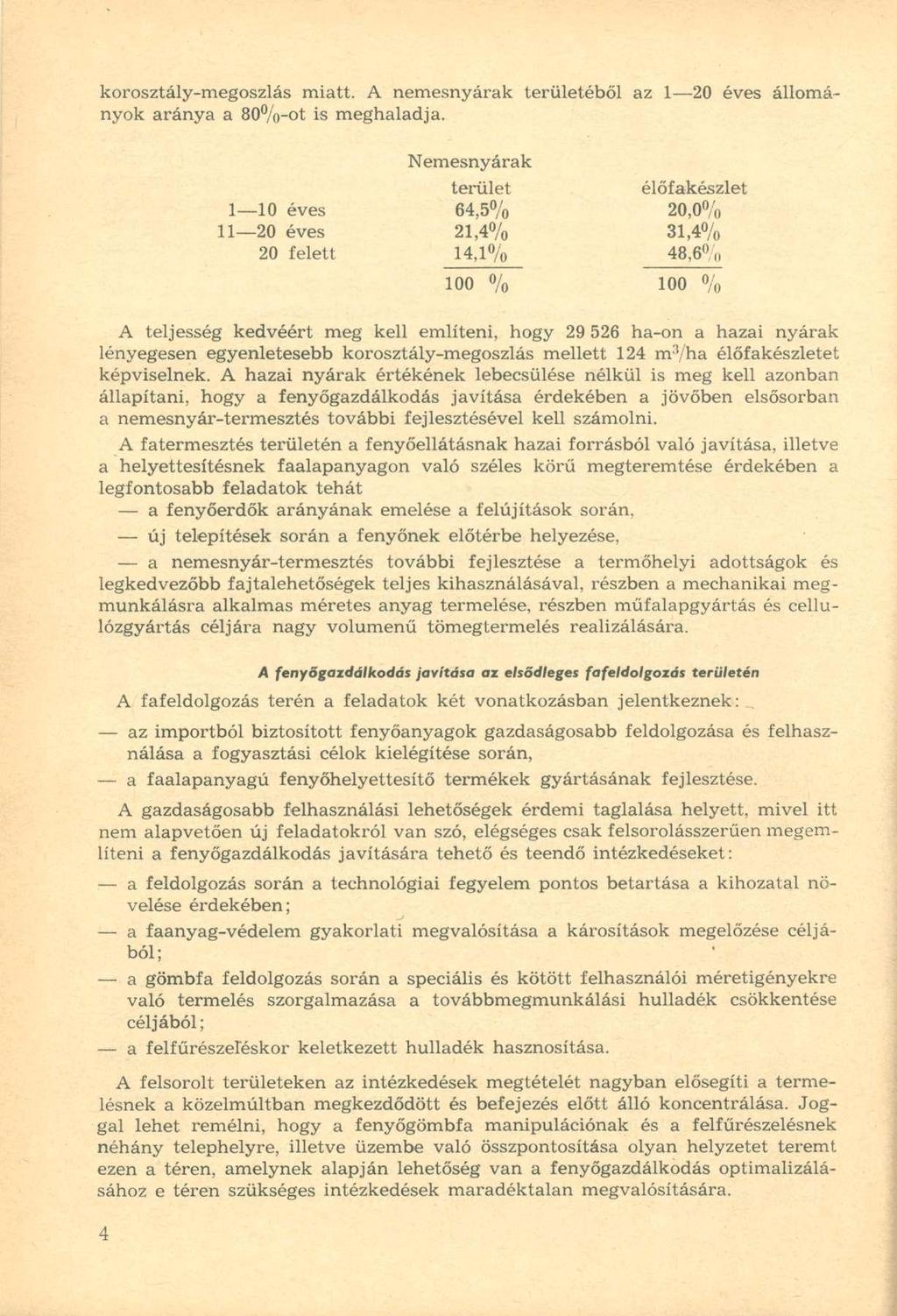 korosztály-megoszlás miatt. A nemesnyárak területéből az 1 20 éves állományok aránya a 80%-ot is meghaladja.