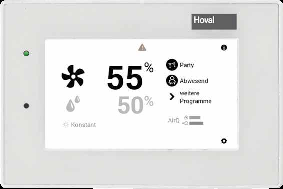 2.6 Kezdőképernyő A kezelőmodul «Wohnen easy» kezdőképernyője két területre, az opcionális képernyő «Wohnen comfort» három megjelenítési elemre oszlik.