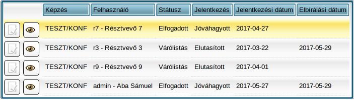 Elfogadott: Amennyiben a jelentkezés jóváhagyásra kell hogy kerüljön.