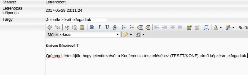 Az üzenet kiválasztásával (ami történhet egyedileg vagy a