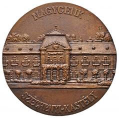 Gróf Széchenyi István 1791-1860 / Nagycenk Széchenyi-kastély öntött Br érem (93mm) 7.