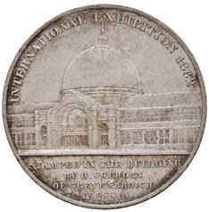 Queen Victoria and Prince Albert / The International Industrial Exhibition London 1851 metal commemorative