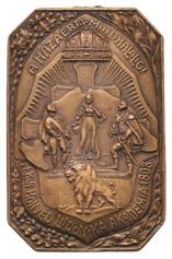 1918. Aster Revolution metal badge (66,5x39mm) C:XF Sződy Szilárd (1878-1939) 1919.