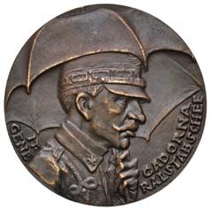 Wilhelm II - Deutsch Kaiser one-sided metal WWI propaganda plaque with makers mark M.&W.ST.