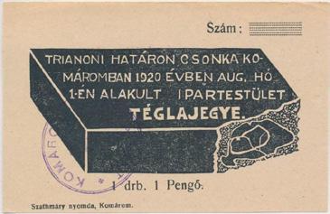 30519. 30520. 30519. 30520. ~1920. Trianoni határon Csonka Komáromban 1920.