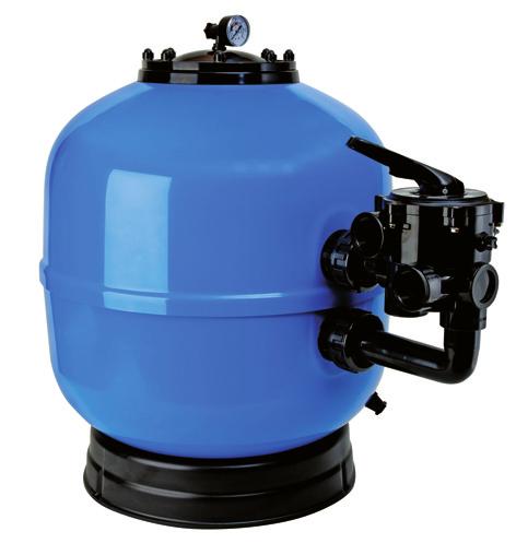 Made of polyester resin and fibreglass fitted with valve, pressure gauge, water drain and air drainage. Recommended for residental pools. Max. working pressure is 2,5 bar.