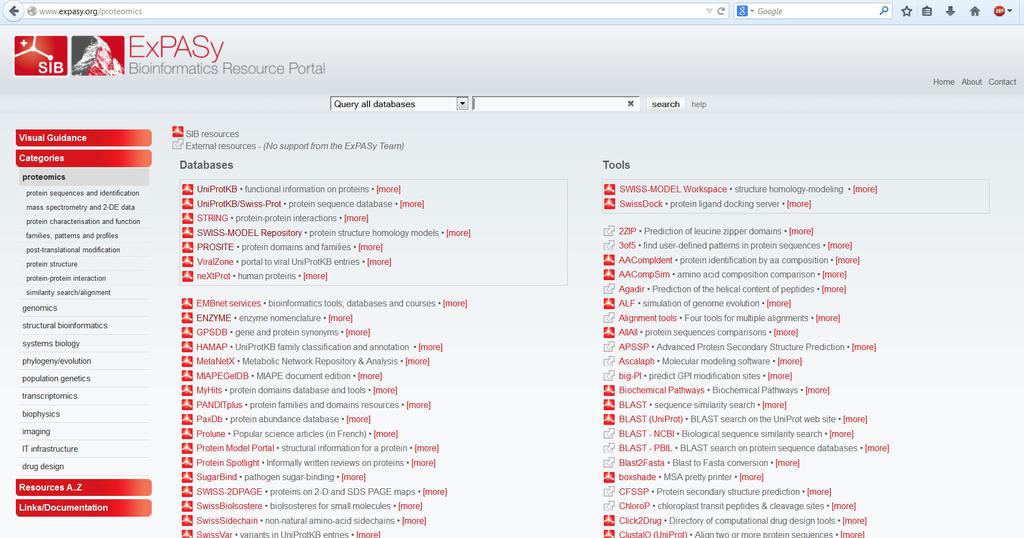 Expasy Tools: http://www.expasy.