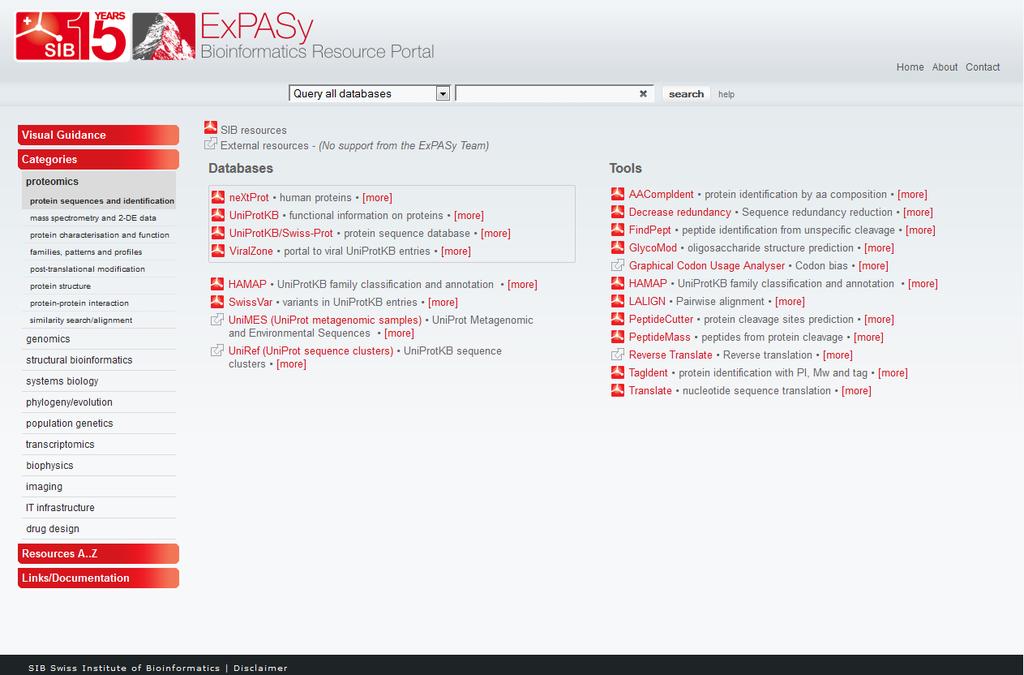 Expasy Tools: http://www.expasy.