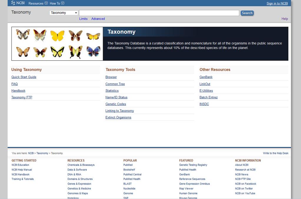 NCBI Taxonomy: http://www.ncbi.nlm.nih.