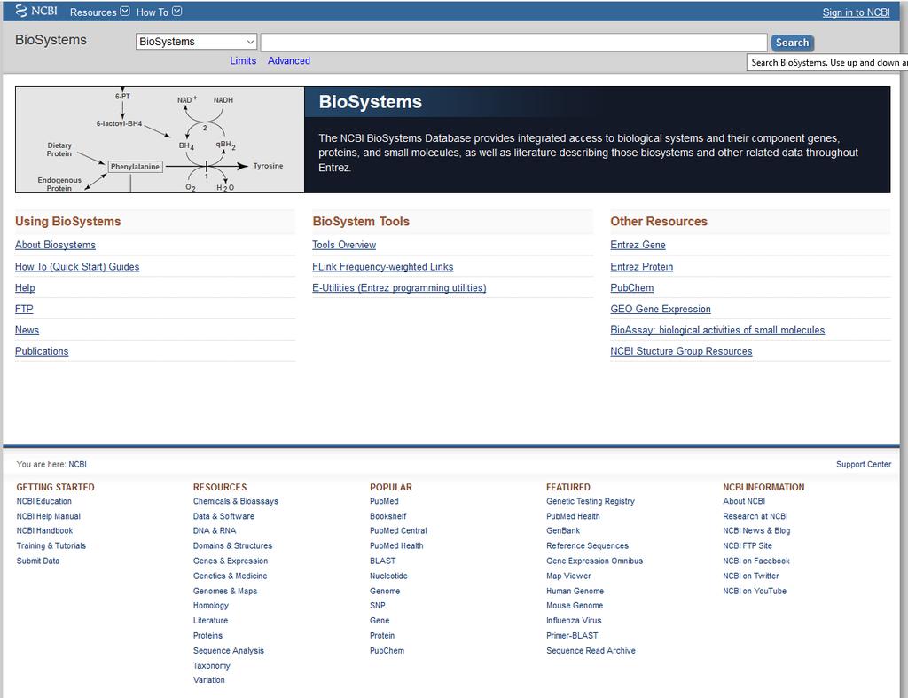 gov/biosystems NCBI