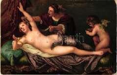 Gently erotic ar t postcard.
