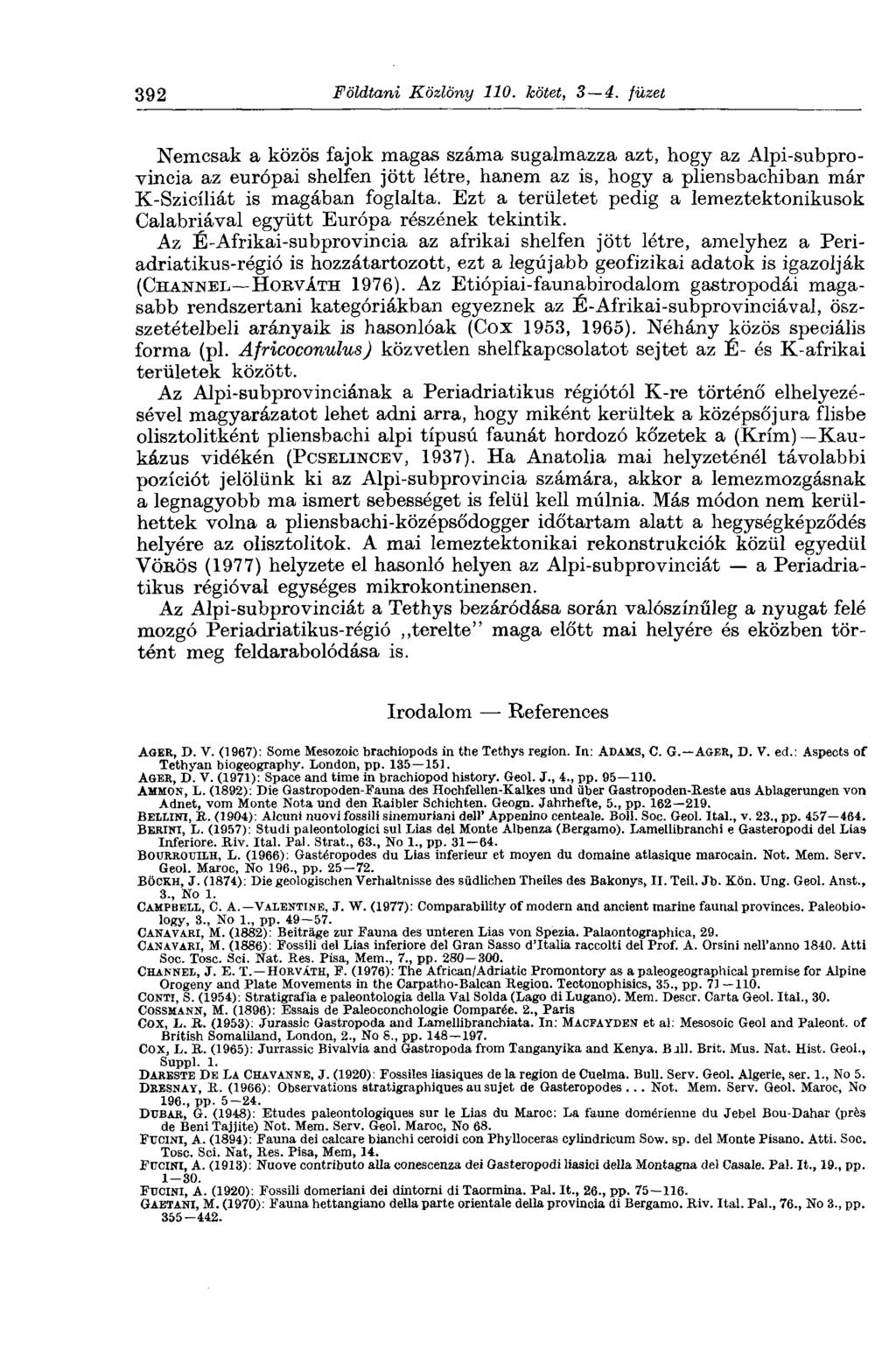 392 Földtani Közlöny 110. kötet, 3 4.