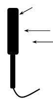 Betrieb Levegősebesség mérések 1. Csatlakoztassa az érzékelőt a műszer felső részén lévő érzékelő csatlakozó hüvelyhez. A szárnykerék oldalnézete 2. Kapcsolja be a mérőműszert a gombbal. 3.