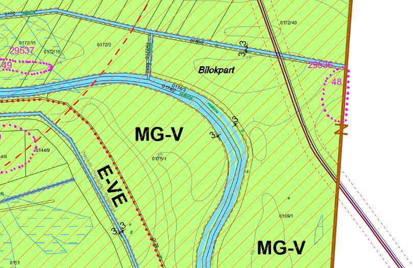 2. Közútkezelői érdekeltségi sáv (2x50 m) ábrázolása a 4519 jelű út külterületi szakaszai