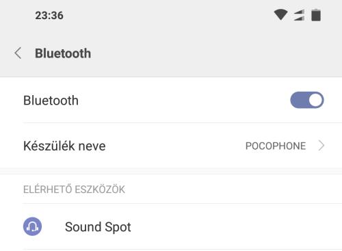 Menjen a BEÁLLÍTÁSOK / BLUETOOTH menübe. 2. Kapcsolja be a Bluetooth funkciót. 3. A keresés automatikusan elindul, a közelben lévő és felfedezhető Bluetooth eszközök megjelennek a listában. 4.