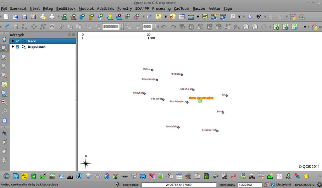 QGIS gyakorló Cím: Pufferzóna előállítása (Buffering) Minta fájl letöltése: http://www.box.