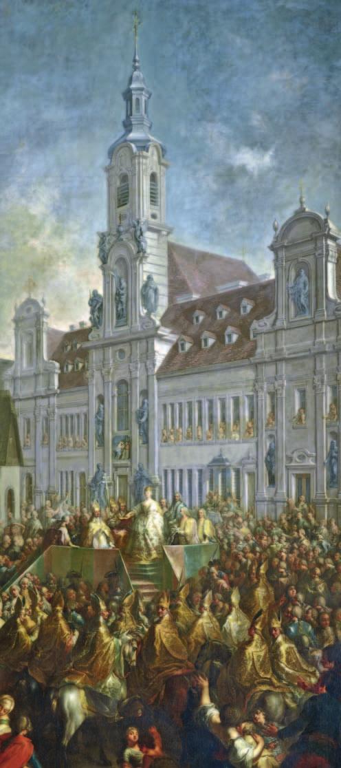 A KIRÁLYNŐ ESKÜTÉTELE AZ IRGALMASOK TEMPLOMA ELŐTTI TÉREN [19.